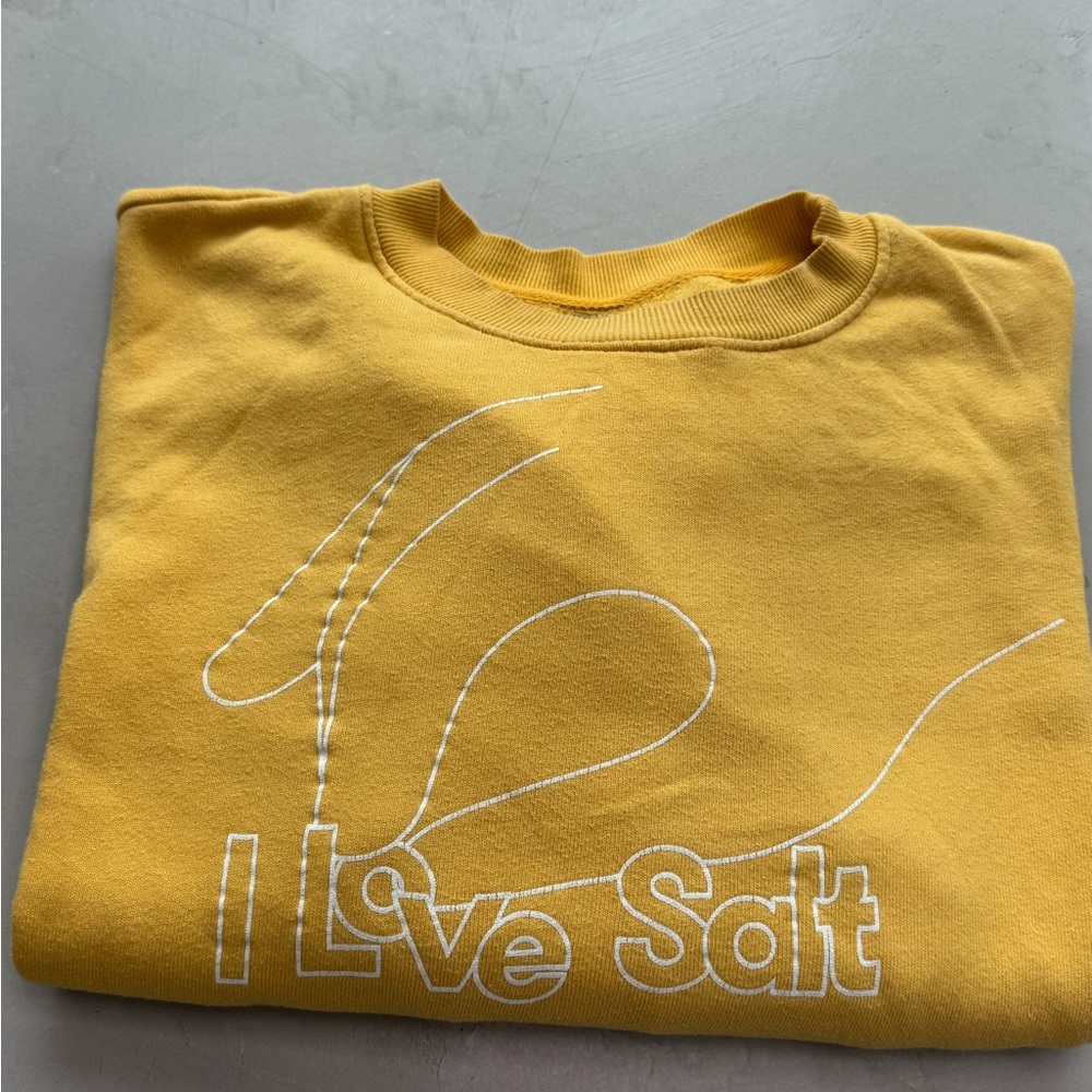 Authentic Molly Baz I Love Salt yellow / Mustard Crewneck Sweater - Picture 8 of 8